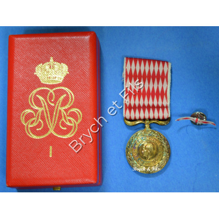 MONACO MEDAILLE D'HONNEUR RAINIER III 5 FEVRIER 1894 VERMEIL