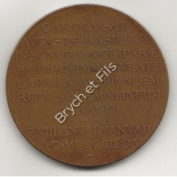 1875 MONACO MEDAILLE CONSTRUCTION DE LA CATHEDRALE SANS BOITE