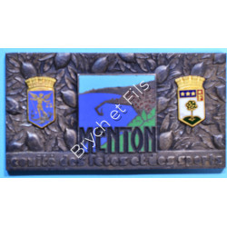 1939 MEDAILLE EMAILLE MENTON COMITE DES FETES ET DES SPORTS PAR DRAGO