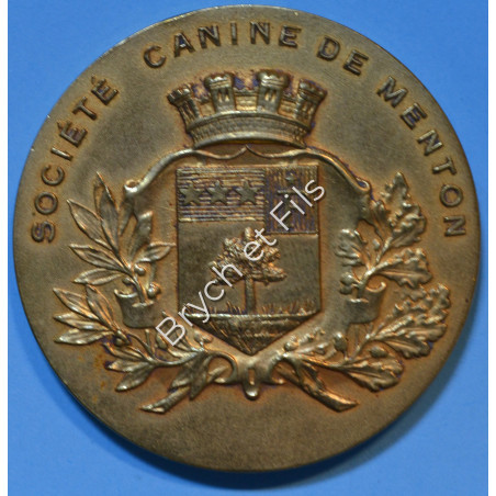 FRANCE MEDAILLE SOCIETE CANINE DE MENTON TTB