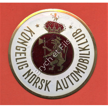 BADGE AUTOMOBILE "KONGELIG NORSK AUTOMOBILKLUB"
