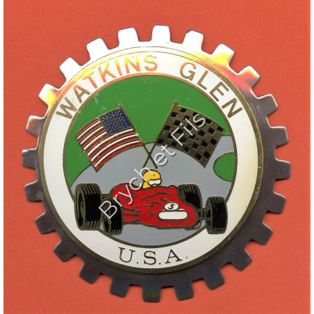 BADGE AUTOMOBILE "WATKINS GLEN USA"