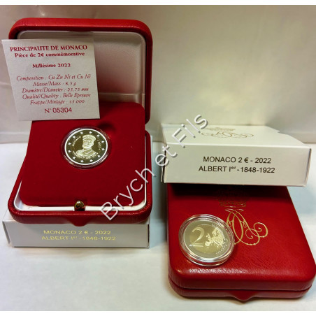 Belle Epreuve 2 euro Monaco 2022 Prince Albert 1