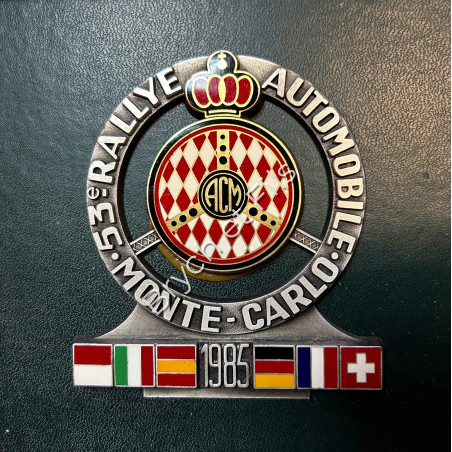 1985 MONACO BADGE PLAQUE EMAILLEE 53ème rallye MONTE CARLO