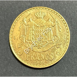 Monaco 1945  5 Francs Louis II Essai cupro-alu superbe n°135 GAD