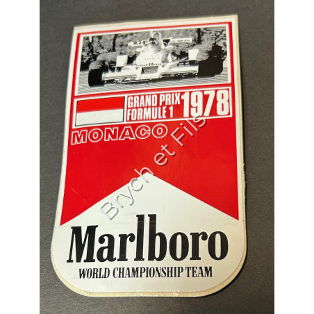 Autocollant Marlboro Grand Prix de Monaco 1978