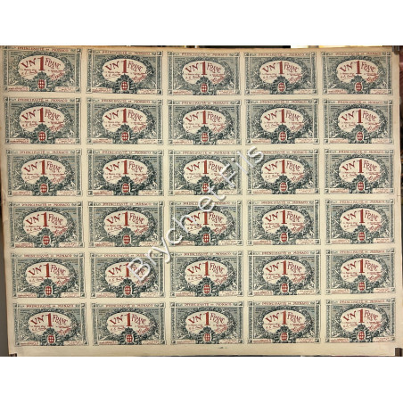 Billet 1FR bleu Séries A-B-C-D-E sans numéro Prix sur demande