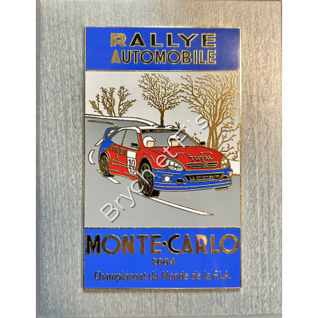 2004 MONACO BADGE/PLAQUE CALANDRE EMAILLEE 72e RALLYE DE MONTE-CARLO                                                            