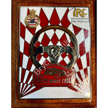 1999 MONACO BADGE/PLAQUE CALANDRE EMAILLE 67e RALLYE MONTE CARLO