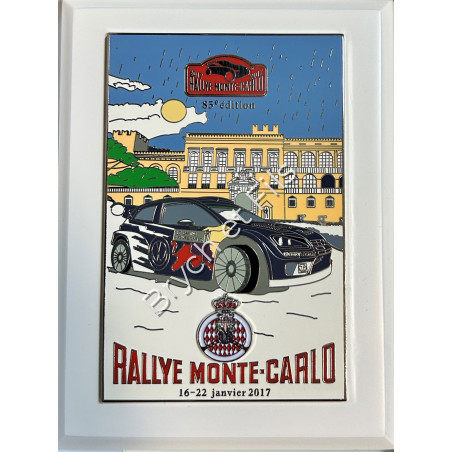 2017 MONACO BADGE/PLAQUE CALANDRE EMAILLEE 85e RALLYE DE MONTE-CARLO                          