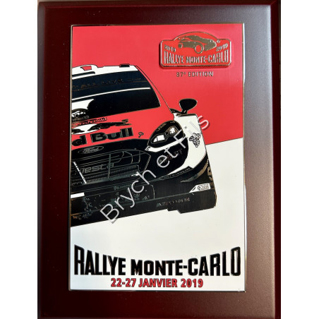 2019 MONACO BADGE/PLAQUE CALANDRE EMAILLEE 87e RALLYE DE MONTE-CARLO                          