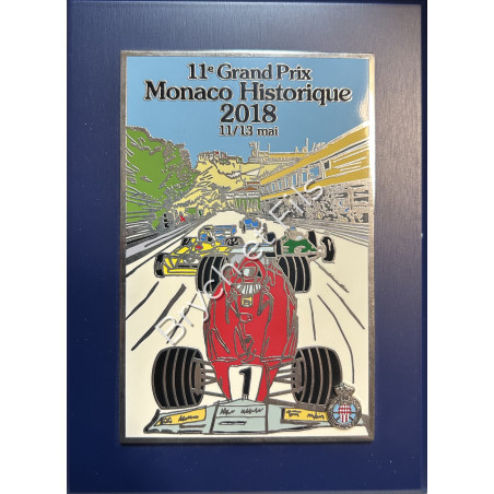 2018 MONACO BADGE/PLAQUE CALANDRE EMAILLEE 11e GRAND PRIX HISTORIQUE DE MONACO                    