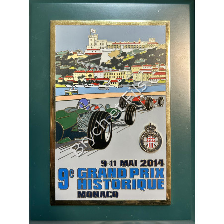 2014 MONACO BADGE/PLAQUE CALANDRE EMAILLEE 9e GRAND PRIX HISTORIQUE DE MONACO                    
