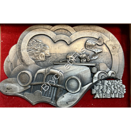  MONACO BADGE PLAQUE CALANDRE EMAILLE 2e RALLYE MONTE CARLO VOITURES ANCIENNES
