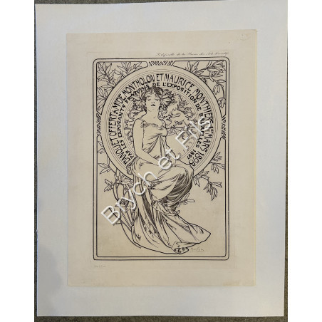 "Banquet offert à mme Montholon et Maurice Monthiers"  1898Alphonse MUCHA