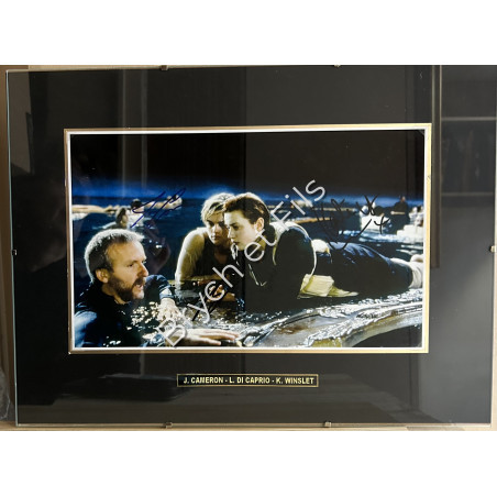 "James Cameron- Kate Winslet- Leonardo Di Caprio/TITANIC" photo dédicacée