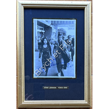 "John Lennon- Yoko Ono" photo dédicacée et datée