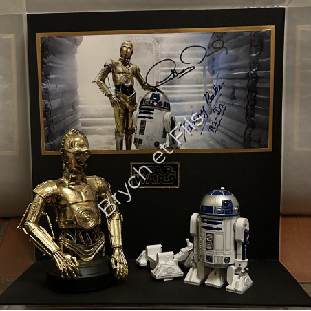 "STAR WARS" photo dédicacée et figurines