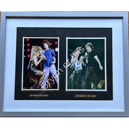 "Tina Turner/Mick Jagger/Amy Winehouse" 2 photos dédicacées