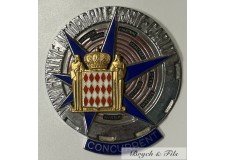 1964 MONACO BADGE PLAQUE CALANDRE EMAILLEE XXXIIIe RALLYE MONTE CARLO