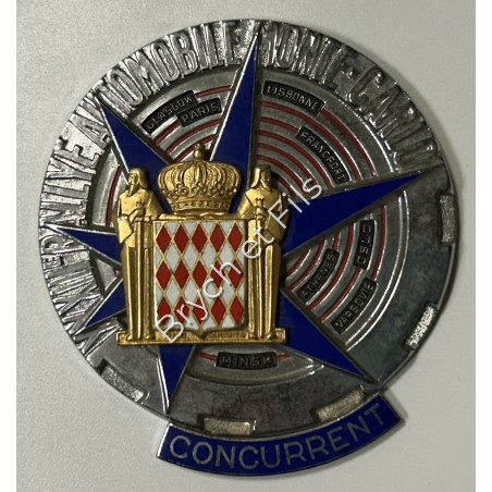 1964 MONACO BADGE PLAQUE 33rd CAR RALLYE MONTE CARLO