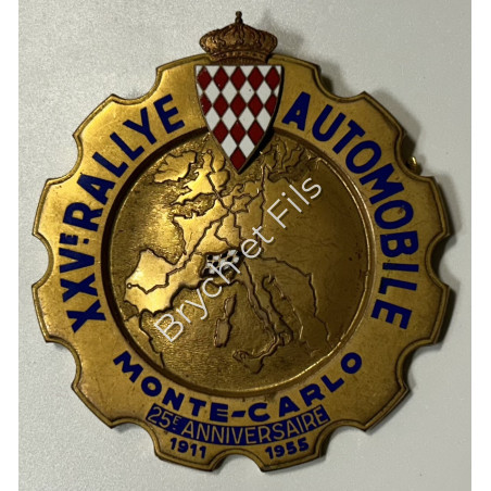 1979 MONACO BADGE ENAMELLED PLAQUE 47th RALLY MONTE CARLO