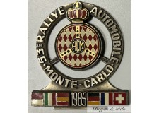 1985 MONACO BADGE PLAQUE CALANDRE EMAILLE 53ème RALLYE MONTE CARLO