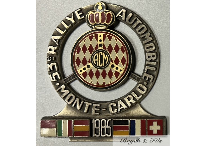 1979 MONACO BADGE ENAMELLED PLAQUE 47th RALLY MONTE CARLO