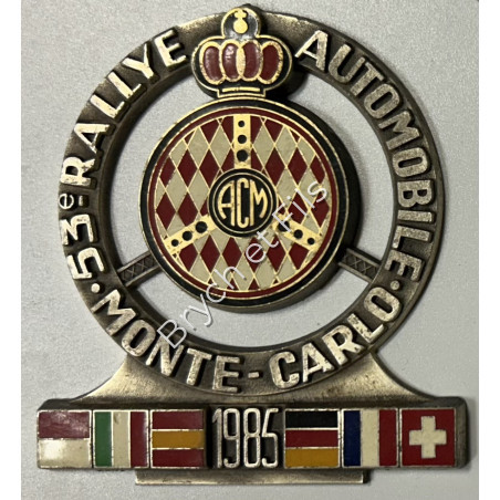 1979 MONACO BADGE ENAMELLED PLAQUE 47th RALLY MONTE CARLO