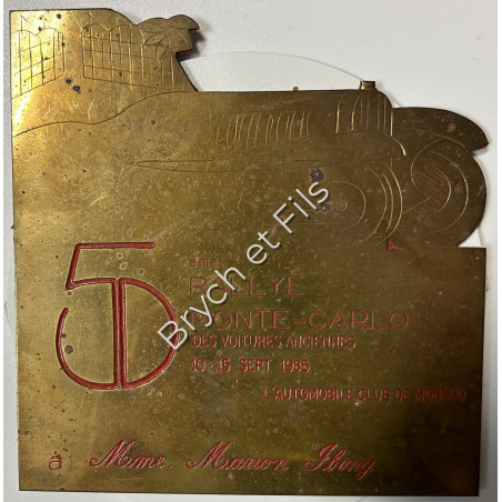 1979 MONACO BADGE ENAMELLED PLAQUE 47th RALLY MONTE CARLO