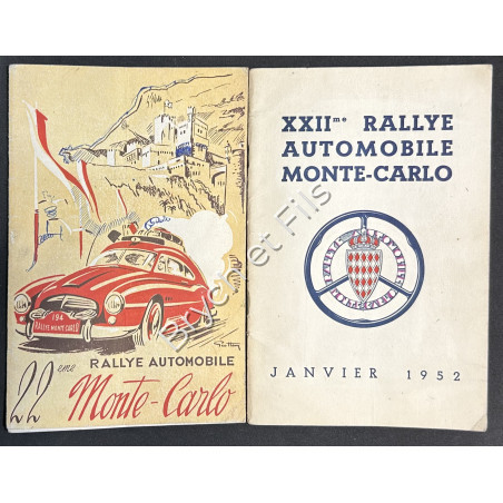 1952   RALLYE MONTE-CARLO- Programme et Règlement