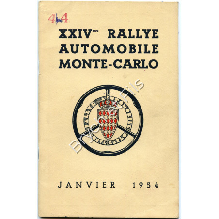 1954-Règlement Rallye Monte-Carlo
