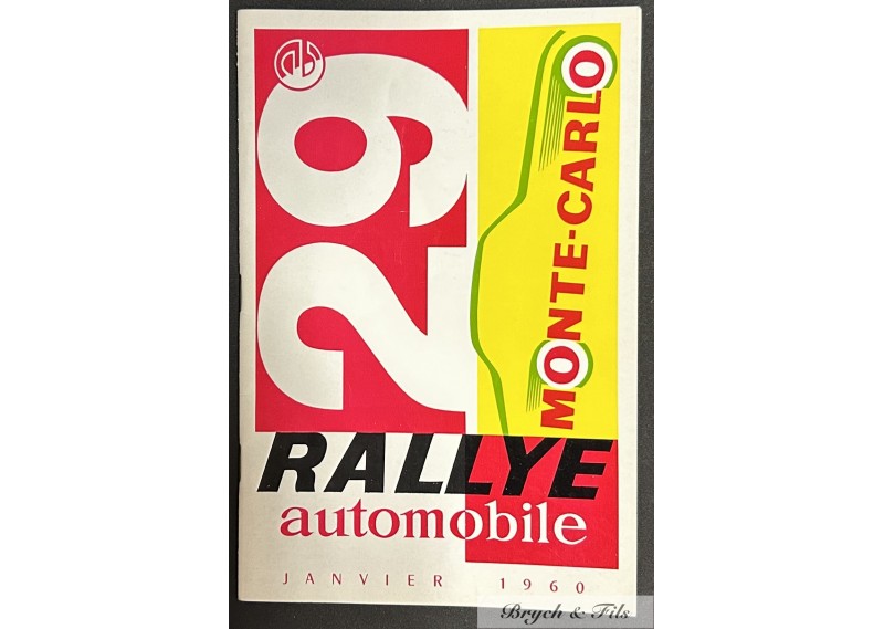 1960   Programme du 29ème RALLYE de MONTE-CARLO