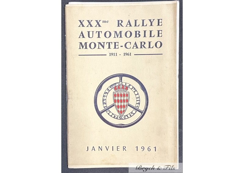 1961-Règlement 30ème Rallye Monte-Carlo