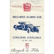 Programme Rolls Royce concours d'élégance Monte-Carlo  1962