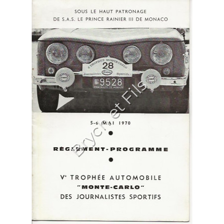 1970- Program and Regulations V Sports Journalists Trophy Monte-Carlo