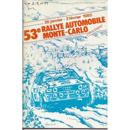 1985 Regulations Monte-Carlo Rallye 