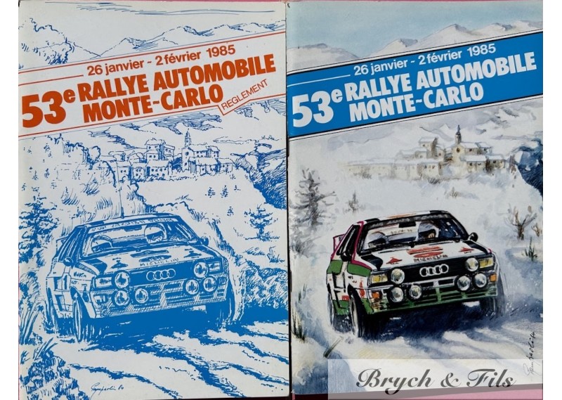 1985 Program and Regulations Rallye Monte-Carlo