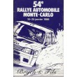 1986 Réglement  RALLYE de MONTE-CARLO 