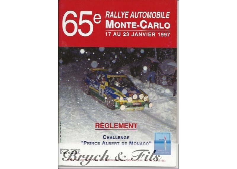 1997 Réglement  RALLYE de MONTE-CARLO 