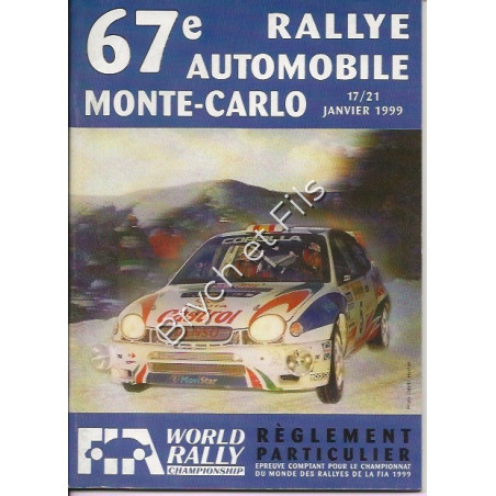 1999 Réglement  RALLYE de MONTE-CARLO 