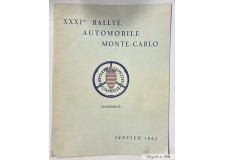 1962 Classements du XXXIème RALLYE de MONTE-CARLO