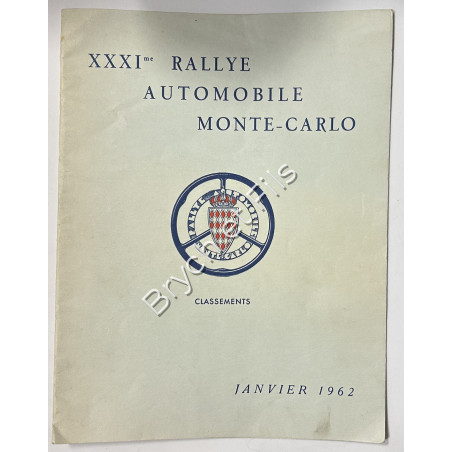 1962 Rankings XXXI Monte-Carlo Rally