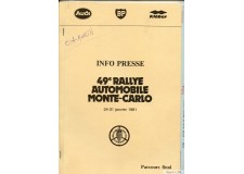 1981 Info Presse 49ème RALLYE de MONTE-CARLO