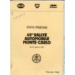 1981 Info Presse 49ème RALLYE de MONTE-CARLO