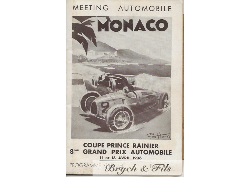 Programme Grand Prix Monaco 1934