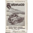 Programme Grand Prix Monaco 1934