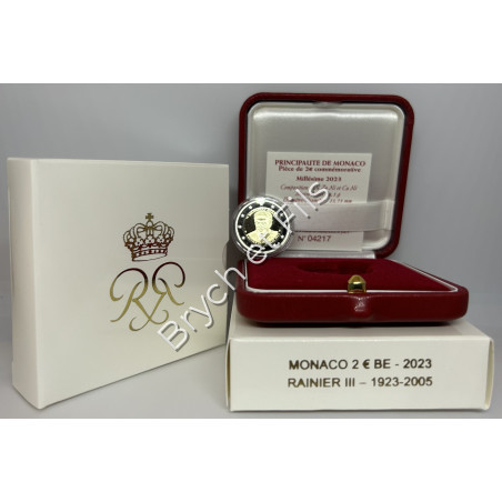 Monaco 2023 BE 2 euro Centenaire du Prince Rainier III