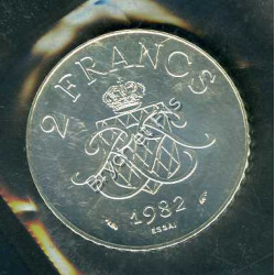 2 FRANCS MONACO 1982 ESSAI ARGENT FDC