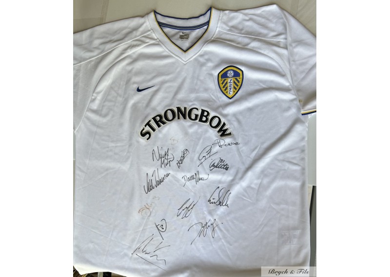 Leeds United Football Club jersey signed by the team